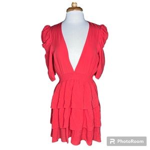 Antik Batik Silk Mini Dress Ruffle